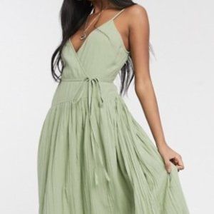 NWT Asos Tie Wrap Midi Dress